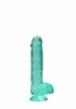 6 / 15 cm Realistic Dildo With Balls - Turquoise